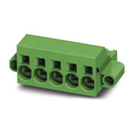 Phoenix Contact 7.62mm Pitch 9 Way Right Angle Pluggable Terminal Block, Header, Through Hole, Solder Termination