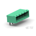 TE Connectivity 5mm Pitch 6 Way Right Angle Pluggable Terminal Block, Header, Through Hole, Solder Termination