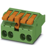 Phoenix Contact 7.62mm Pitch 4 Way Pluggable Terminal Block, Plug, Cable Mount, Push-In Termination
