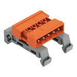 Wago 5.08mm Pitch 5 Way Horizontal Pluggable Terminal Block, Pin Header, DIN Rail Mount, Pin Termination