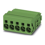 Phoenix Contact 7.62mm Pitch 5 Way Pluggable Terminal Block, Inverted Plug, Cable Mount, Spring Cage Termination