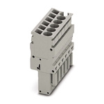 Phoenix Contact 1 Way Pluggable Terminal Block, Plug, Free Hanging (In Line), Screwless Termination