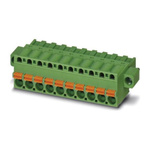 Phoenix Contact 5mm Pitch 16 Way Pluggable Terminal Block, Plug, Spring Cage Termination