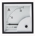 HOBUT D72SD Analogue Panel Ammeter 0/25A Direct Connected AC, 72mm x 72mm Moving Iron