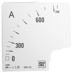 Sifam Tinsley Analogue Ammeter Scale, 600A, for use with 96 x 96 Analogue Panel Ammeter