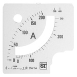 Sifam Tinsley Analogue Ammeter Scale, 240A, for use with 96 x 96 Analogue Panel Ammeter