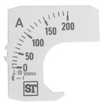 Sifam Tinsley Analogue Ammeter Scale, 200A, for use with 48 x 48 Analogue Panel Ammeter