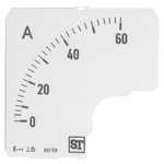 Sifam Tinsley Analogue Ammeter Scale, 60A, for use with 72 x 72 Analogue Panel Ammeter