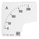 Sifam Tinsley Analogue Ammeter Scale, 200A, for use with 72 x 72 Analogue Panel Ammeter