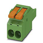Phoenix Contact 7.62mm Pitch 2 Way Pluggable Terminal Block, Plug, Cable Mount, Push-In Termination