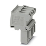 Phoenix Contact 4 Way Pluggable Terminal Block, Plug, DIN Rail, Spring Cage Termination