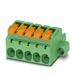 Phoenix Contact 5.08mm Pitch 5 Way Pluggable Terminal Block, Plug, Cable Mount, Push-In Termination