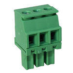 CAMDENBOSS 3.81mm Pitch 3 Way Right Angle Pluggable Terminal Block, Plug, Through Hole, Screw Termination