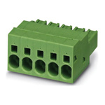 Phoenix Contact 7.62mm Pitch 10 Way Pluggable Terminal Block, Plug, Spring Cage Termination