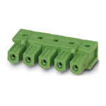 Phoenix Contact 7.62mm Pitch 9 Way Right Angle Pluggable Terminal Block, Inverted Header, Through Hole, Solder