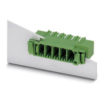 Phoenix Contact 7.62mm Pitch 5 Way Right Angle Pluggable Terminal Block, Feed Through Header, Panel Mount, Through