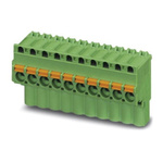 Phoenix Contact 5mm Pitch 10 Way Pluggable Terminal Block, Plug, Spring Cage Termination