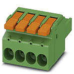 Phoenix Contact 7.62mm Pitch 4 Way Pluggable Terminal Block, Plug, Cable Mount, Push-In Termination