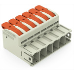 Wago 10.16mm Pitch 6 Way Pluggable Terminal Block, Plug