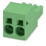 Phoenix Contact 10.16mm Pitch 2 Way Pluggable Terminal Block, Plug, Through Hole