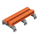 Wago 5.08mm Pitch 14 Way Horizontal Pluggable Terminal Block, Pin Header, DIN Rail Mount, Pin Termination
