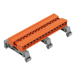 Wago 5.08mm Pitch 15 Way Horizontal Pluggable Terminal Block, Pin Header, DIN Rail Mount, Pin Termination