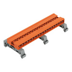 Wago 5.08mm Pitch 19 Way Horizontal Pluggable Terminal Block, Pin Header, DIN Rail Mount, Pin Termination