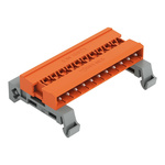 Wago 5.08mm Pitch 23 Way Horizontal Pluggable Terminal Block, Pin Header, DIN Rail Mount, Wire Termination