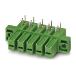 Phoenix Contact 7.62mm Pitch 3 Way Right Angle Pluggable Terminal Block, Inverted Header, Through Hole, Solder