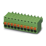 Phoenix Contact 3.5mm Pitch 15 Way Pluggable Terminal Block, Plug, Cable Mount, Spring Cage Termination