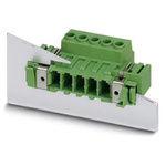Phoenix Contact 7.62mm Pitch 8 Way Pluggable Terminal Block, Feed Through Plug, Cable Mount, Panel Mount, Screw