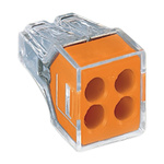 Wago 773 PUSH WIRE Series Junction Box Connector, 4-Way, 24A, 18 → 12 AWG, 16 → 12 AWG Wire, Push In