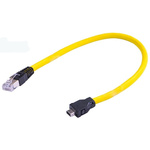Harting Cat6a Cable 500mm, Yellow, Male RJ45/Female ix
