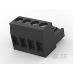 TE Connectivity 5mm Pitch 4 Way Pluggable Terminal Block, Plug, Cable Mount, Screw Termination
