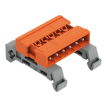 Wago 5.08mm Pitch 6 Way Horizontal Pluggable Terminal Block, Pin Header, DIN Rail Mount, Wire Termination