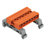 Wago 5.08mm Pitch 7 Way Pluggable Terminal Block, Pin Header, DIN Rail Mount, Plug-In Termination