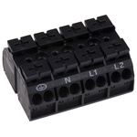 Wago 862 Series Terminal Strip, 4-Way, 32A, 20 → 12 AWG, Wire, Push-In Cage Clamp Termination