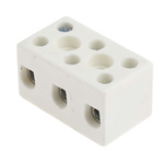 RS PRO Non-Fused Terminal Block, 3-Way, 57A, 8 AWG Wire, Screw Down Termination