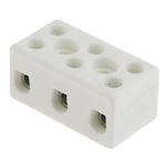 RS PRO Non-Fused Terminal Block, 3-Way, 32A, 12 AWG Wire, Screw Down Termination