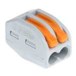 Wago 222 Series Lever Connector, 2-Way, 32A, 28 → 12 AWG Wire, Cage Clamp Termination