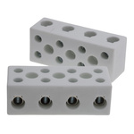 RS PRO Non-Fused Terminal Block, 4-Way, 30 → 76A, 6 AWG Wire, Screw Down Termination