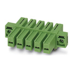 Phoenix Contact 7.62mm Pitch 4 Way Right Angle Pluggable Terminal Block, Inverted Header, Through Hole, Solder