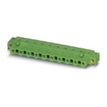 Phoenix Contact 7.62mm Pitch 9 Way Right Angle Pluggable Terminal Block, Inverted Header, Through Hole, Solder
