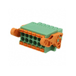 Phoenix Contact 3.5mm Pitch 12 Way Pluggable Terminal Block, Plug, Cable Mount, Spring Cage Termination