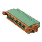 Phoenix Contact 3.5mm Pitch 32 Way Pluggable Terminal Block, Plug, Cable Mount, Spring Cage Termination