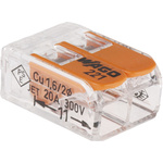 Wago 221 Series Lever Connector, 2-Way, 32A, 24 → 12 AWG Wire, Cage Clamp Termination