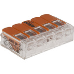 Wago 221 Series Lever Connector, 5-Way, 32A, 24 → 12 AWG Wire, Cage Clamp Termination