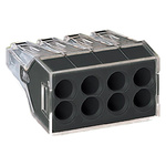 Wago 773 PUSH WIRE Series Junction Box Connector, 8-Way, 24A, 18 → 12 AWG, 16 → 12 AWG Wire, Push In