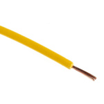 RS PRO Yellow Tri-rated Cable, 0.75 mm² CSA, 1 kV dc, 600 V ac, 14 A, 100m