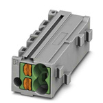 Phoenix Contact PTMC Series PTMC 1,5-2 /GN Pluggable Terminal Block, 17.5A, 14 → 26 AWG Wire, Push In Termination
